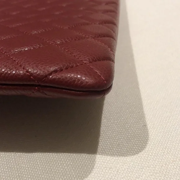 Authentic CHANEL Cherry Color Caviar Large Clutch | Cosmetic Bag - Picture 8 of 11